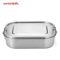 

BPA free sealed water proof stainless steel single wall big metal lunch box