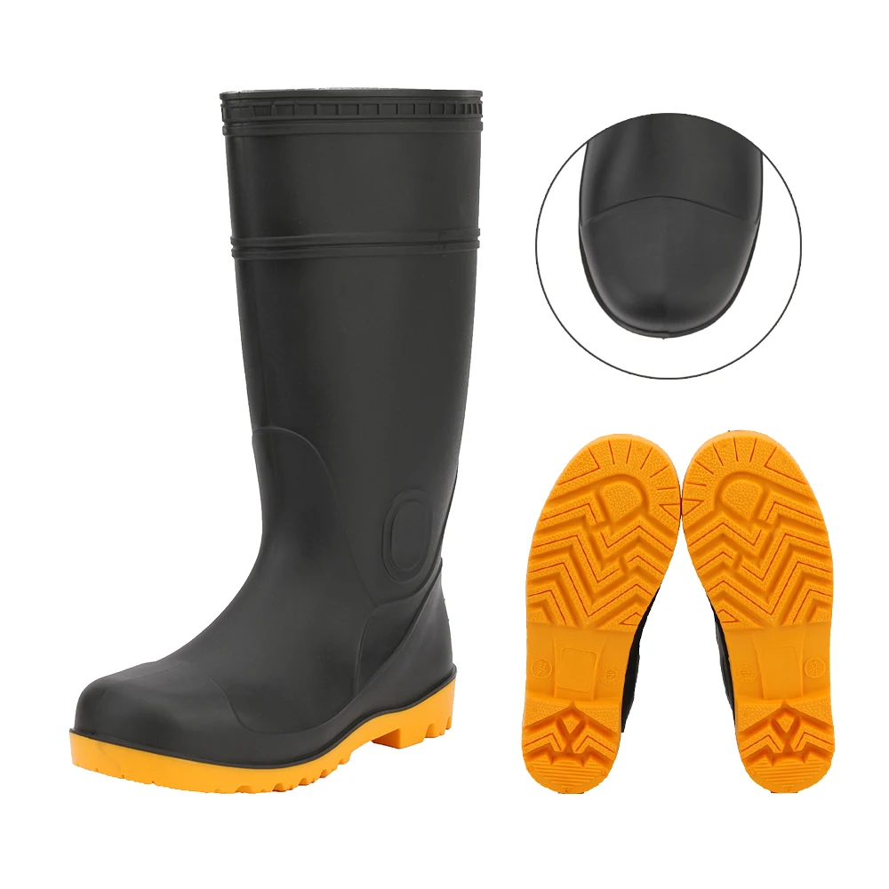 

Safety pvc good quality working rubber pvc boots with steel toe for sale