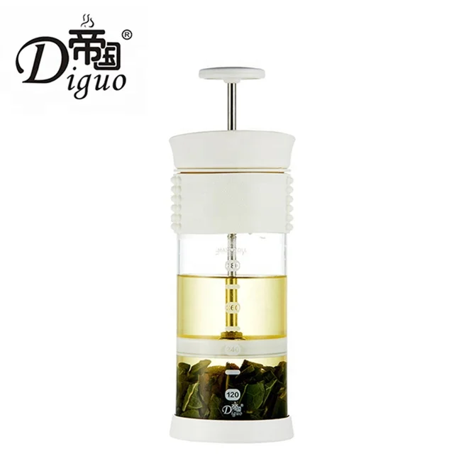 

Diguo Portable 480ml OEM White Color Pyrex Glass French Press Coffee Tea Maker Brew Cup