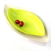2019 new design leaf shape plates set bamboo fiber plates for weddings