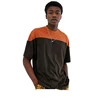 2019 hot wholesale cheap custom washed black colour block round neck T-shirt men