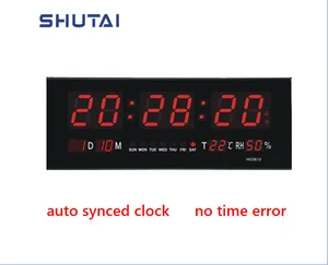 Image of [SHUTAI] Wifi/GPS Ethernet NTP auto-sync digital wall clock for school hospital wall calendar led digital clock DP1336
