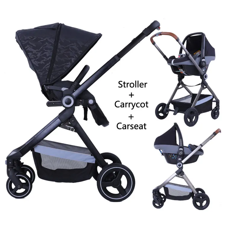 

Pram with car seat pram pushchair 3in1 stroller buggy pram baby stroller baby, Grey;dark grey;black or according to you
