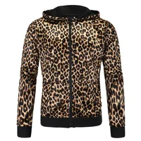 

Men Leopard Spell Color Hoodies Fashion Tracksuit Male Sweatshirt