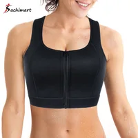 

High Quality Women Workout fitness Sauna vest Professional Design Front Zipper Lady Sports Bra Yoga Wear Black Gym Tops