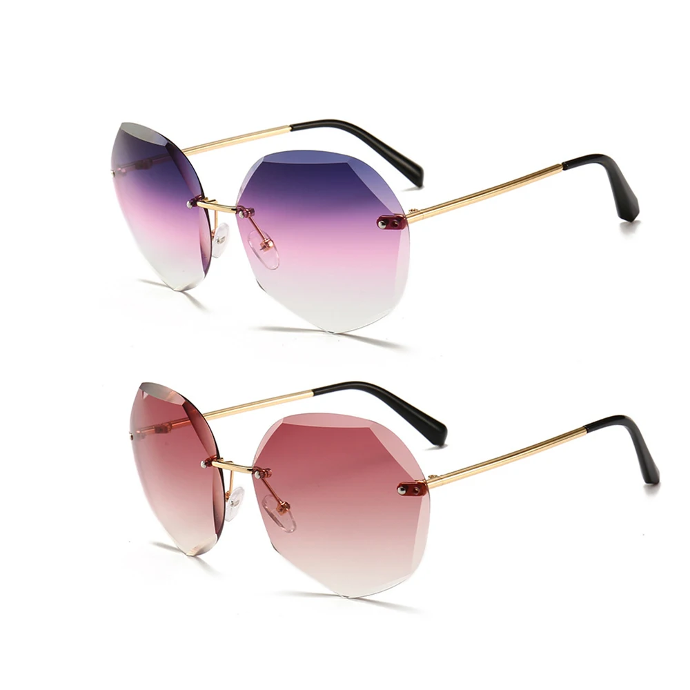 

Wholesale Custom Fashion Rimless Color Sunglasses Women 2019, Customized