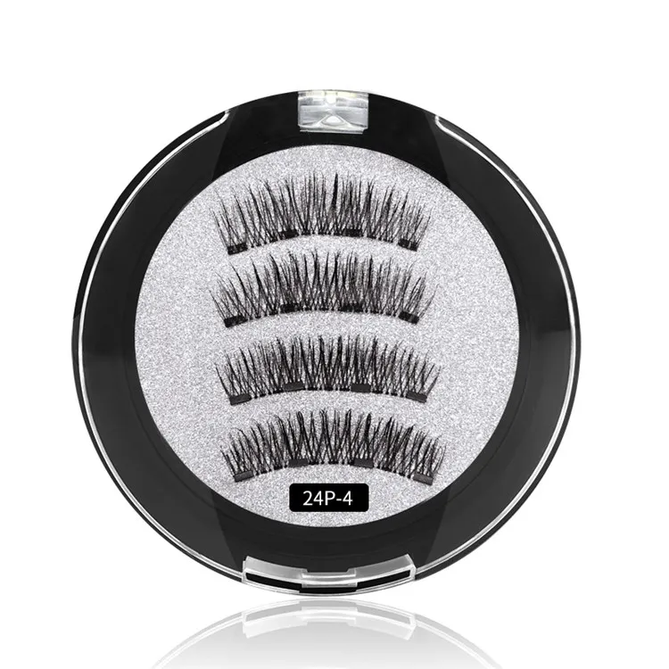 

Z'LRAQI BEAUTY New style handmade faux eyelashes 4 magnets 24p-4 false eyelashes, Black