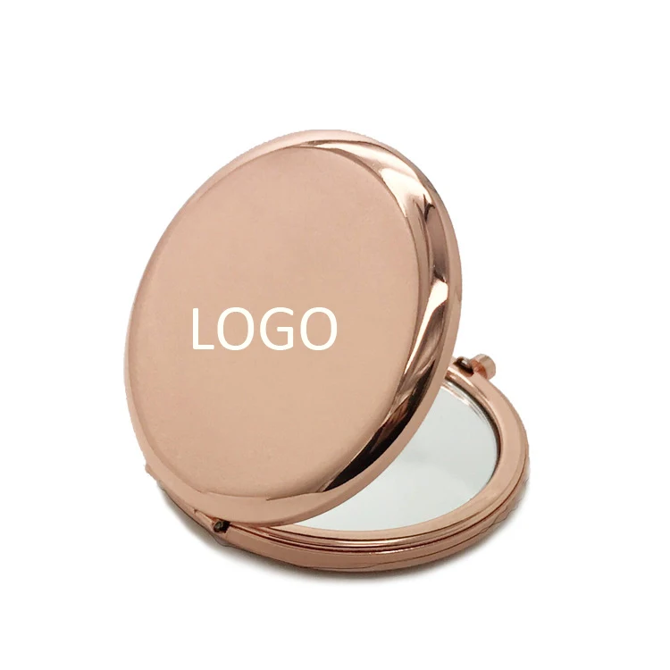 

Pocket Makeup Mirror With Personalized Logo Compact Round Gold Mirror, Gold,rose gold,silver, or custom