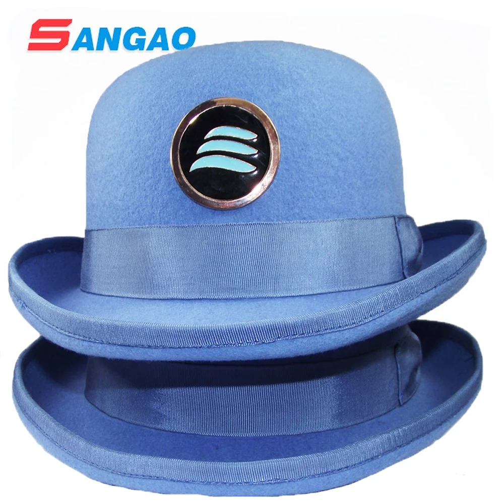 

Making fashion blue felt hat wool with size 51 cm to 61 cm