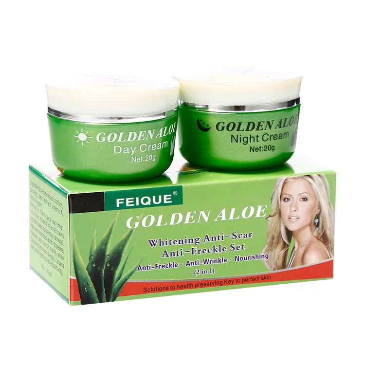 

Feique Cucumber Cream Best freckle cream in pakistan whitening anti-spot skin lightening cream for dark skin, Day cream white;night cream yellow