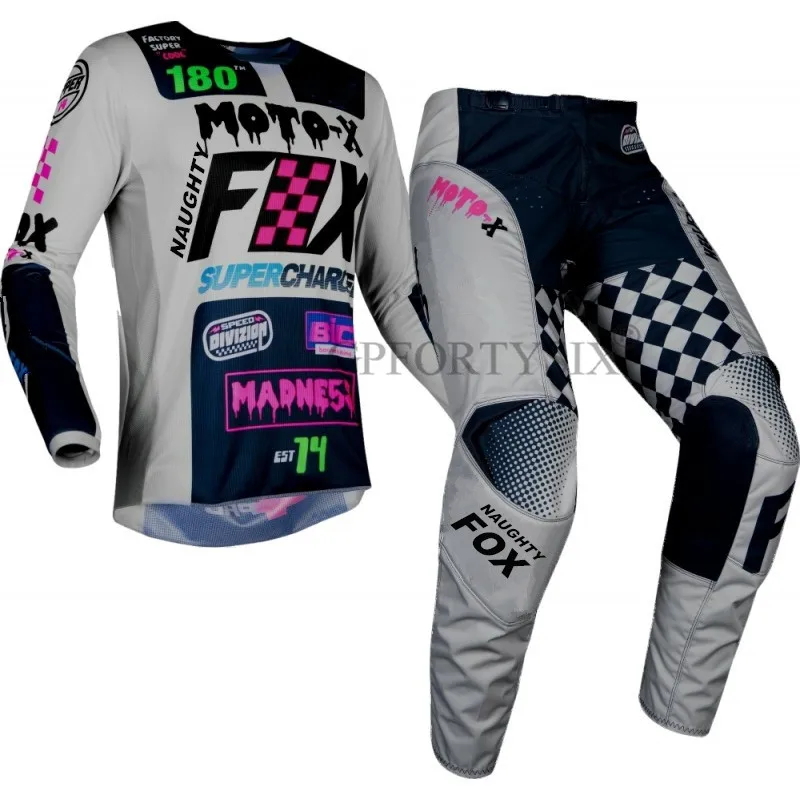 

2019 NEW CZAR 180 Motocross Pants & Jersey Combos MX DH MTB Racing Suit Motorcycle Moto Dirt Bike MX ATV Gear Set Gray, Grey