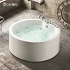 Small size round shape freestanding bathtub whirlpool with water fall, hand shower, acrylic massage bathtub tub