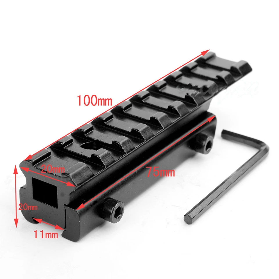 

Tactical Rail 11mm to 20mm Dovetail to Weaver Rail Mount Base Adapter Scope Mount Converter for Riflescopes Hunting, Black