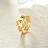 BAOYAN Personalize Gold Plated Belt Buckle Stainless Steel Finger Ring