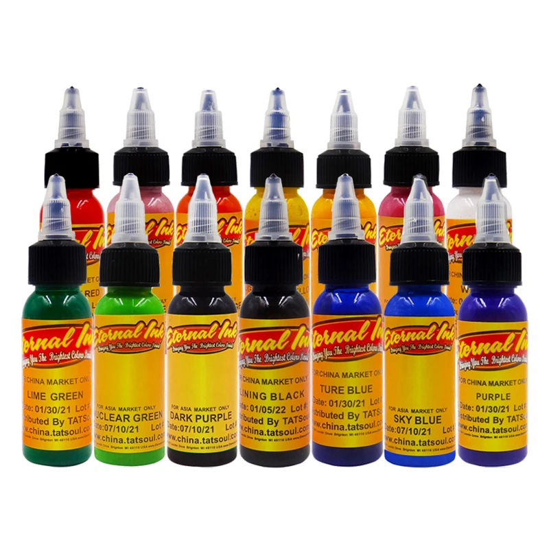 

Ouliang Professional Tattoo 14 Colors Pure Plant Permanent Tattoo Ink Set