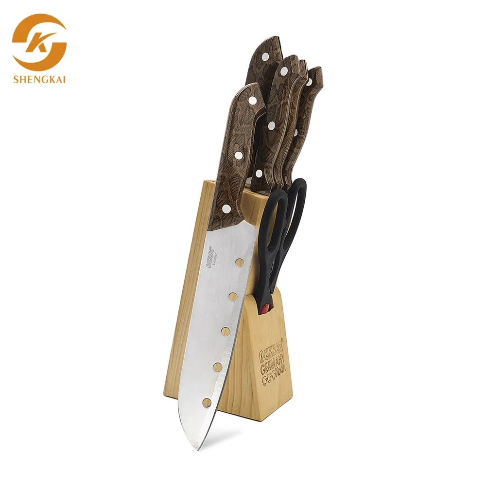 

8PCS Professional Stainless Steel Kitchen Knife Block Set With Outer Coating