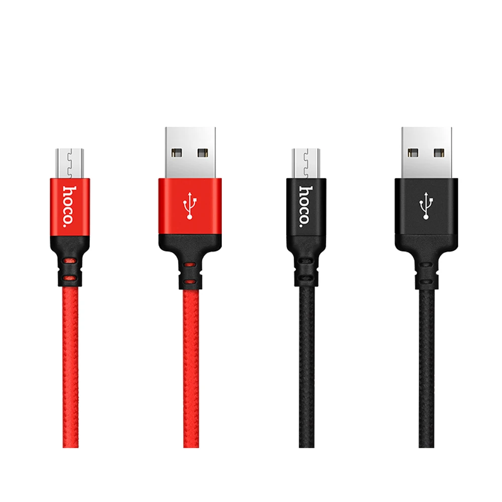 

HOCO X14 1M 2.0A Aluminum Alloy Fast Charging Cabo USB Micro Cables, Black, red&black