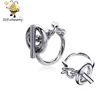 

2018 France Popular Jewelry 925 Sterling Silver Rope Chain Ring For Women Rotatable Lock Wedding Ring Fine Jewelry