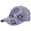 New Cotton Ladies Hat American Flag Stickers Glass Diamond Denim Baseball Cap