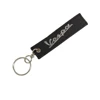 Embroidered letter logo polyester embroidery keychain with metal ring