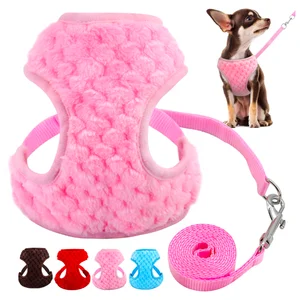 Image of Chihuahua Small Dog Harness and Leash Set Adjustable Pet Cat Puppy Walking Harnesses Vest For Small Dogs