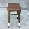 New model furniture wooden seat bar chair stackable metal stool