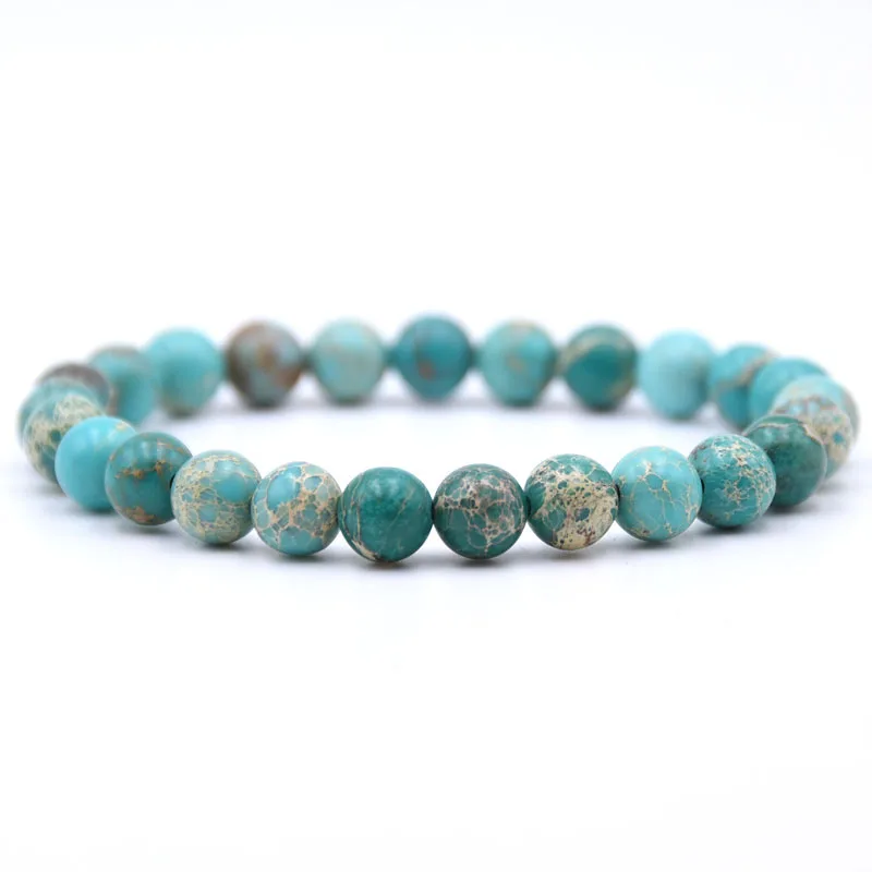 

8mm Emperor Nature Stone Stone Beads Bracelets Bangles Strand Beaded Bracelet Jewelry (SK271), As picture