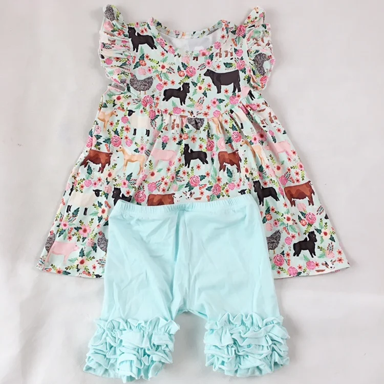 

wholesale icing shorts sets princess wholesale children' boutique clothing baseball ruffles kids clothing