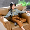 2019 Wholesale Latest Design Summer Kids Clothes Boutique Girls Sets Lady Style Shirts Spring Longsleeeve Pink Children Outfits