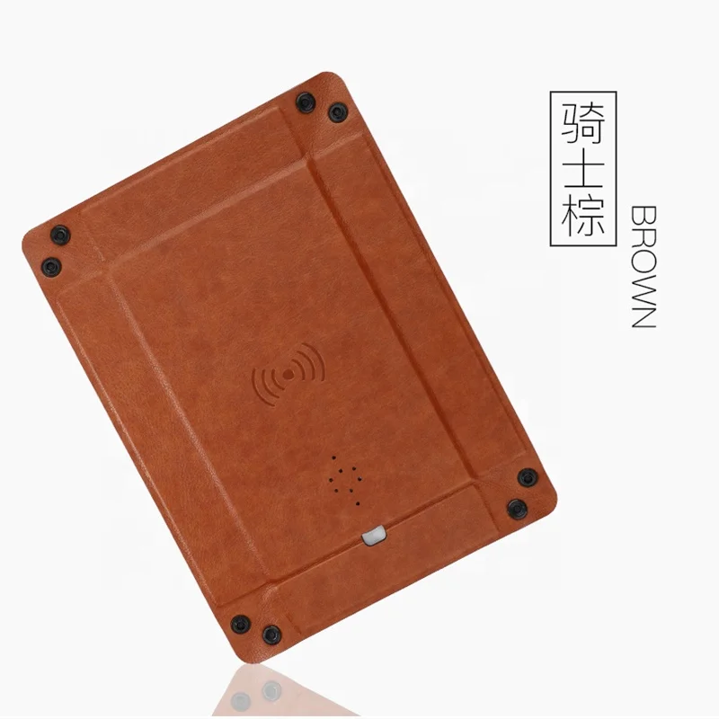 
2019 hot sale PU Leather Multifunction mouse pad Wireless charging tray 