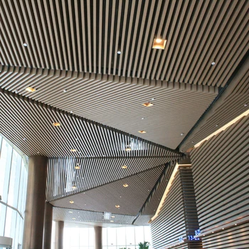 Cost Price Aluminum Baffle Wood Finish Ceilings System View