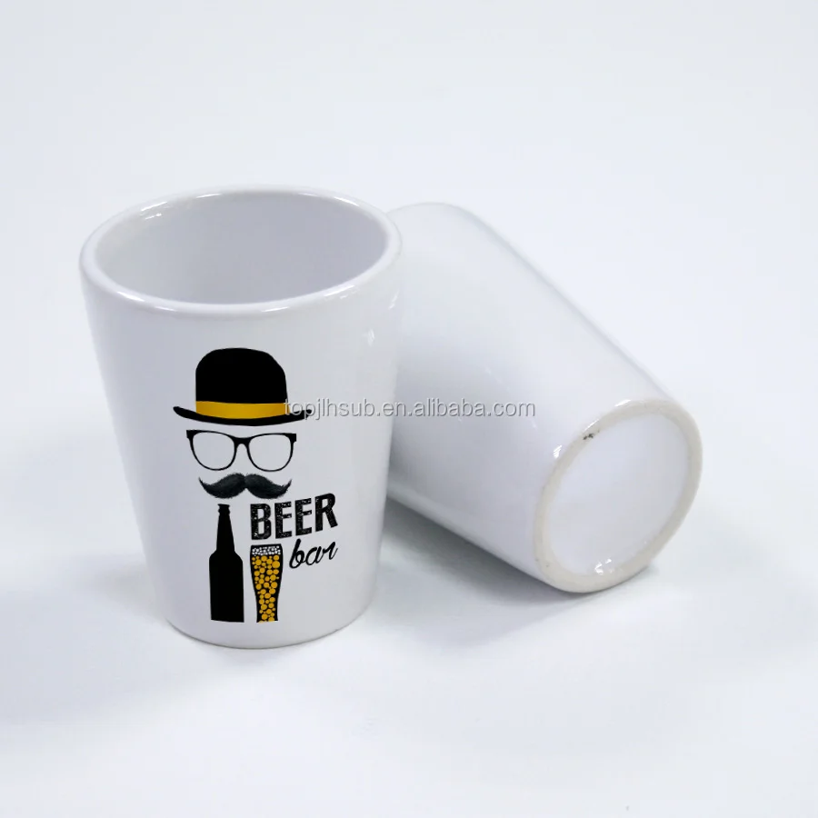 

High quality white shot glass for sublimation printing  sublimation print mugs ceramic shot glass