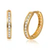 Small Dainty Tiny Thin Stainless Steel CZ Hoops Minimalist Minimal Jewelry Gold Plated Hoops Huggie Hoop Earrings