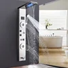 Yizon Brushed Nickel Shower Column Panel Wall Mount Massage Jets Para Bathroom Shower Douche Digital Display LED Shower Head
