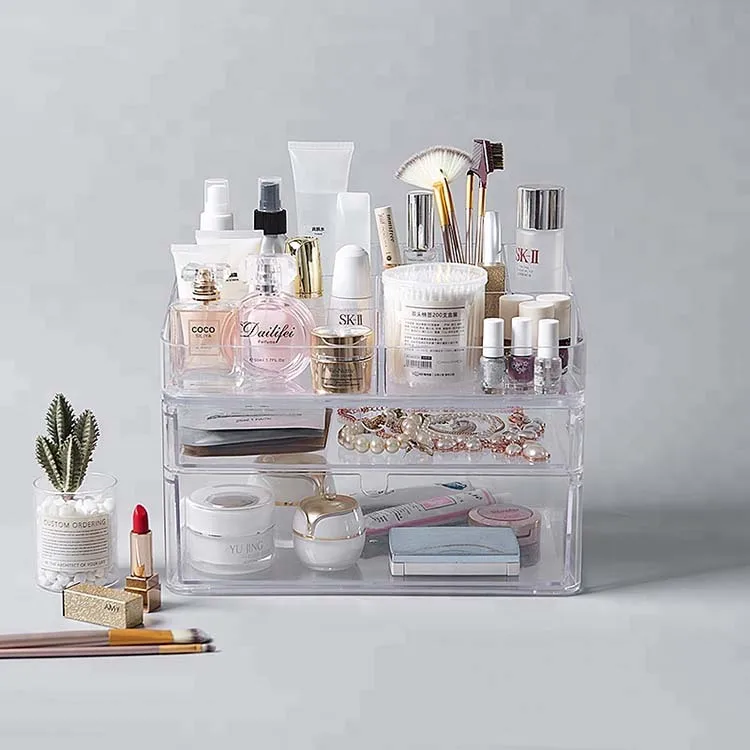 

new arrival organizadores cosmetic make up organizers plastic, Clear