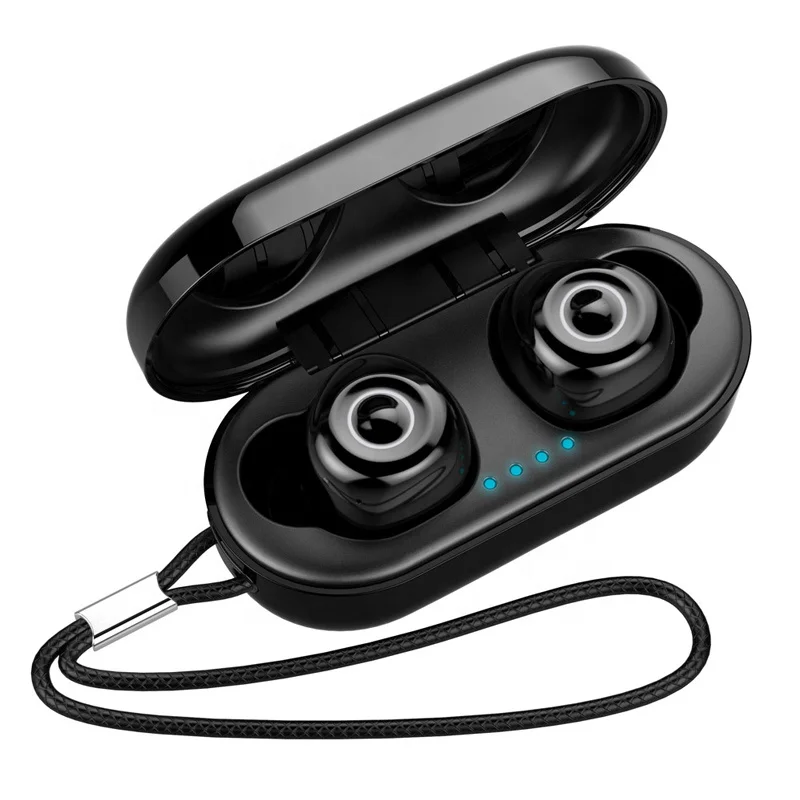 

TWS BT 5.0 Earbuds (True Wireless Stereo)Headphones IPX7 Waterproof in-Ear Wireless Charging Case Built-in Mic Headset, Black red