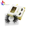 wholesale private label real fur hand made 5d mink eyelashes square custom packaging box