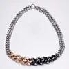 Men Chain Chunky Necklace Stainless Steel Black Plated Chain Link/Ultra Luxury Look& Feel Real Solid 14k Rose Gold Chain
