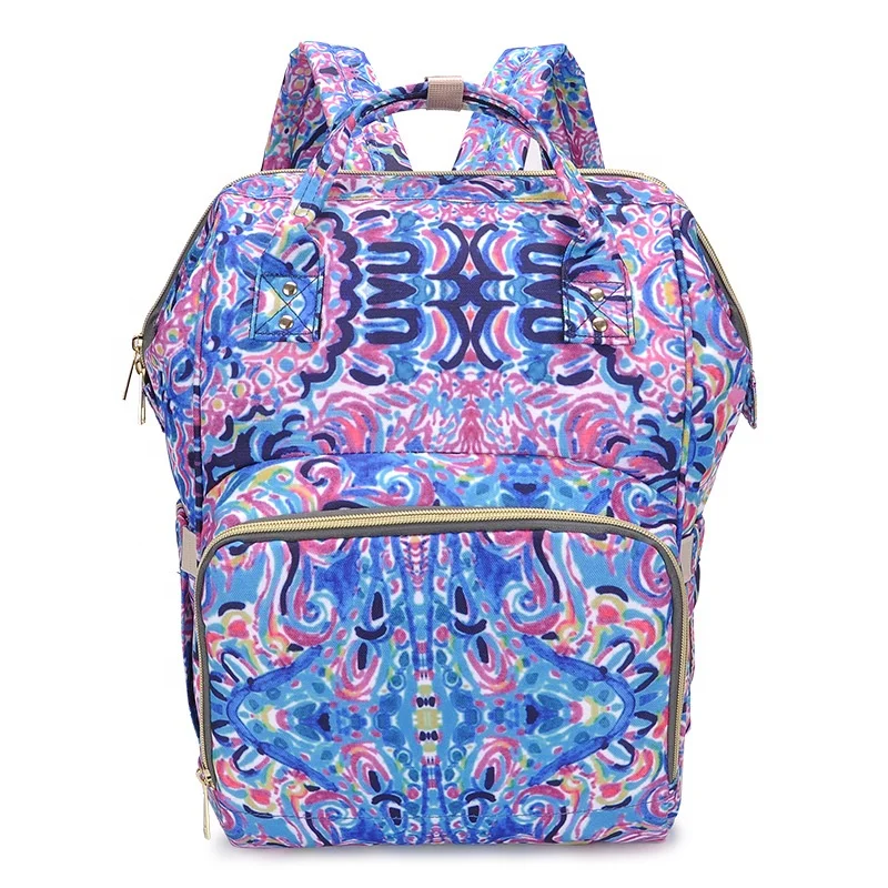 

Free Shipping wholesale mommy backpack boutique floral print mommy bag large women for baby bagpack mommy Diapers bag, Picture