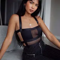 

2019 sexy Hot sale Women boat neck transparent backless body suits