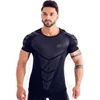 Cheap price men sports wear stripe sublimation gym t shirts