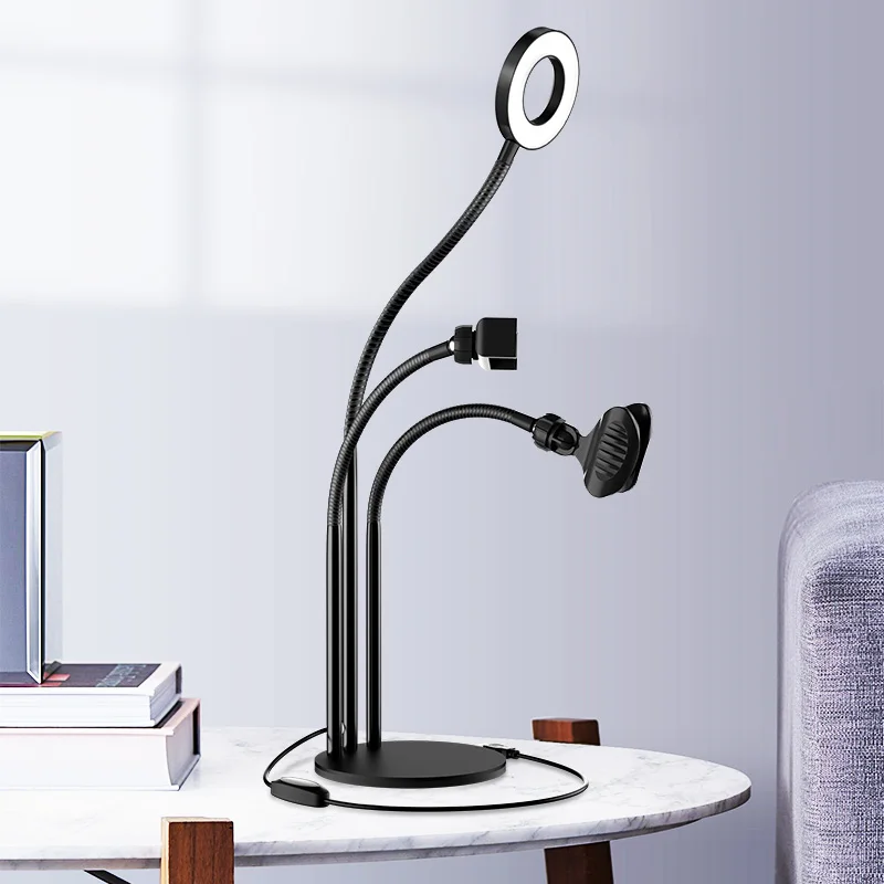 

Licheers 2019 New 2 in 1 Selfie Ring Light long arm Mobile Phone Holder, Black