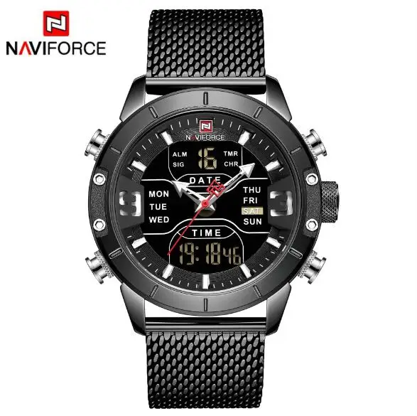 

NAVIFORCE 9153 Mens Sports Watches Mens Military Waterproof Quartz Digital Fashion Wristwatches, As picture 5 color