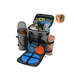 Image of Airline Approved Soft Sided Folding Dog Food Pet Travel Bag