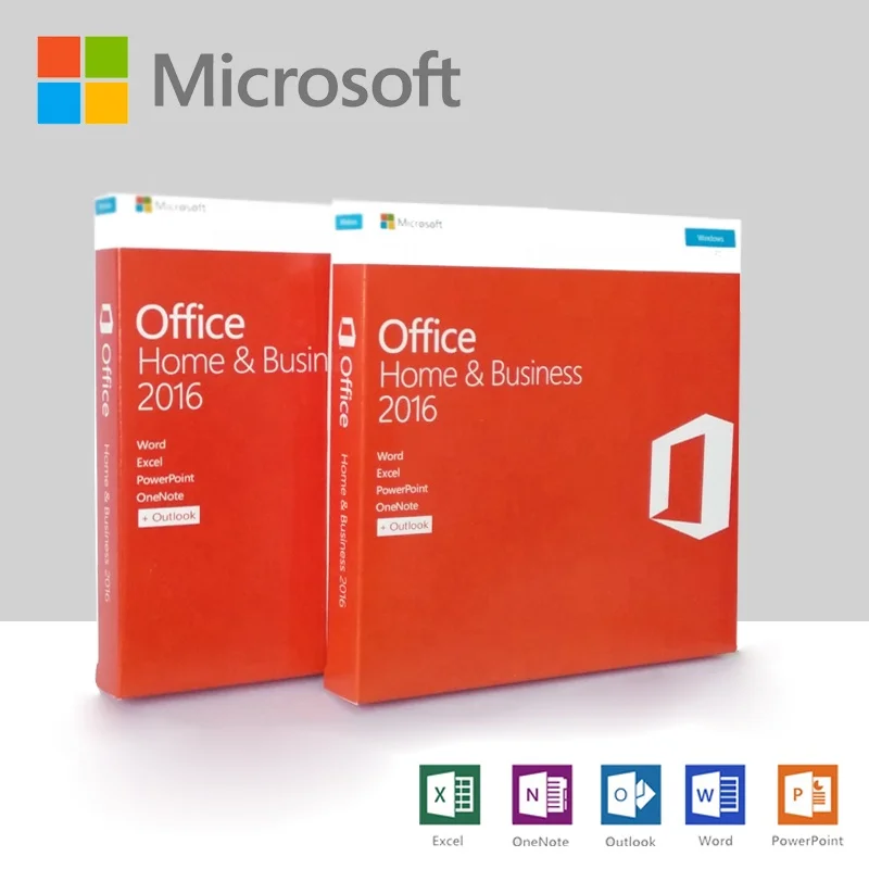 

100% Working Office 2016 Home and Business Retail Box software with FPP key COA Sticker MS