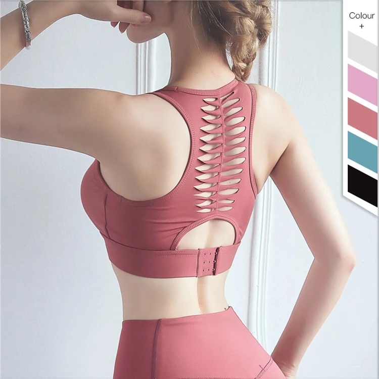 

Nylon Hollow Out Beauty Back Cool Dry Yoga Running Wholesale Sports Bra, Customized colors