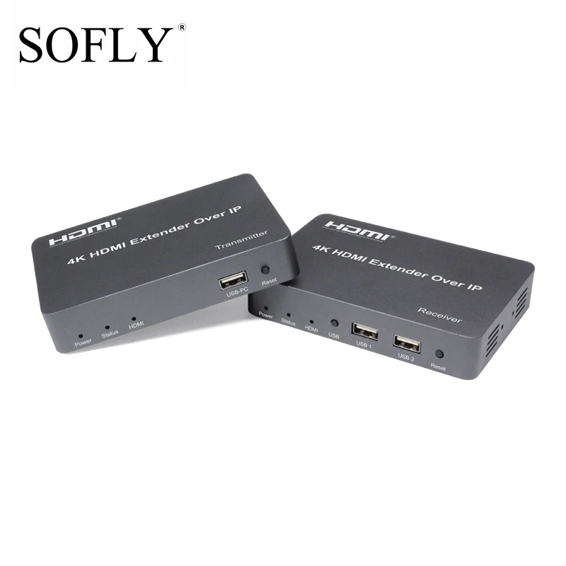 

SOFLY KVM HDMI extender over IP 150M 4K/30Hz H.264 over cat5e/cat 6 150m HDMI KVM Extender 4k