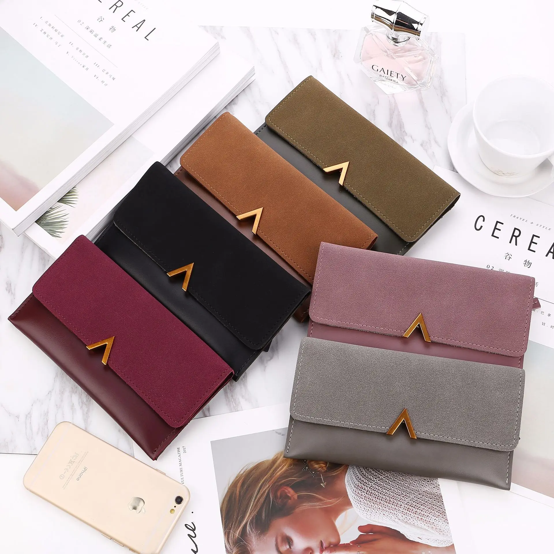 

YS-W152 Custom Designer Best Selling Vintage Money Clip Pu Leather Card Holder Purse Business Wallet For Women Fashionable 2022