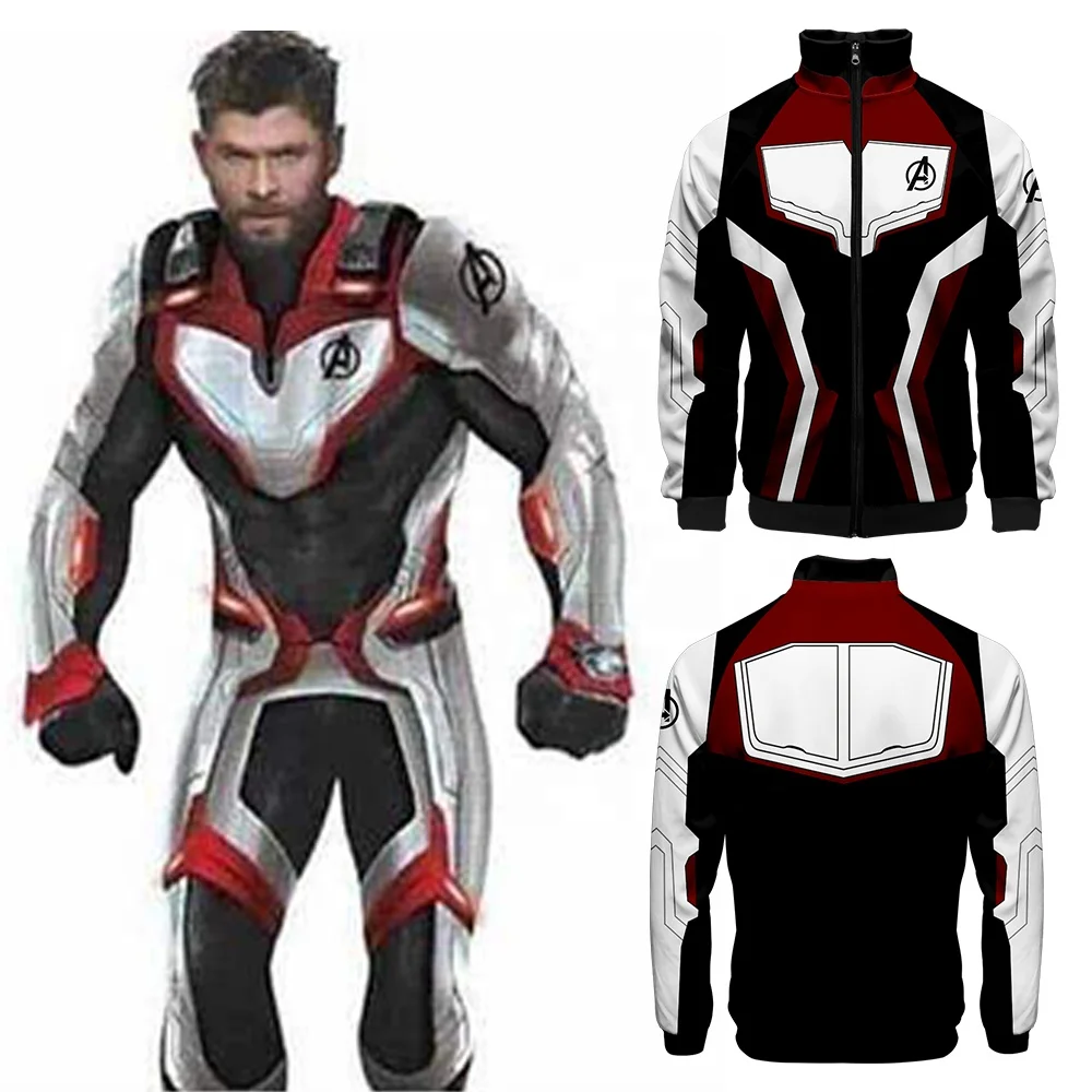 

2019 Avengers Endgame Men Hip Hop Jackets Men Jackets & Coats Zipper Lightweight Jackets Bomber, Black/white