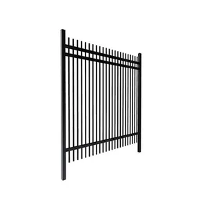 Image of most popular black color used metal security gates heavy welded fence panel for sale